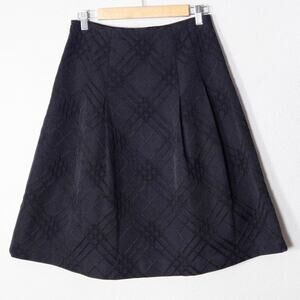 Talbots A-Line Midi Skirt Size 4 Black Textured Academia Structured